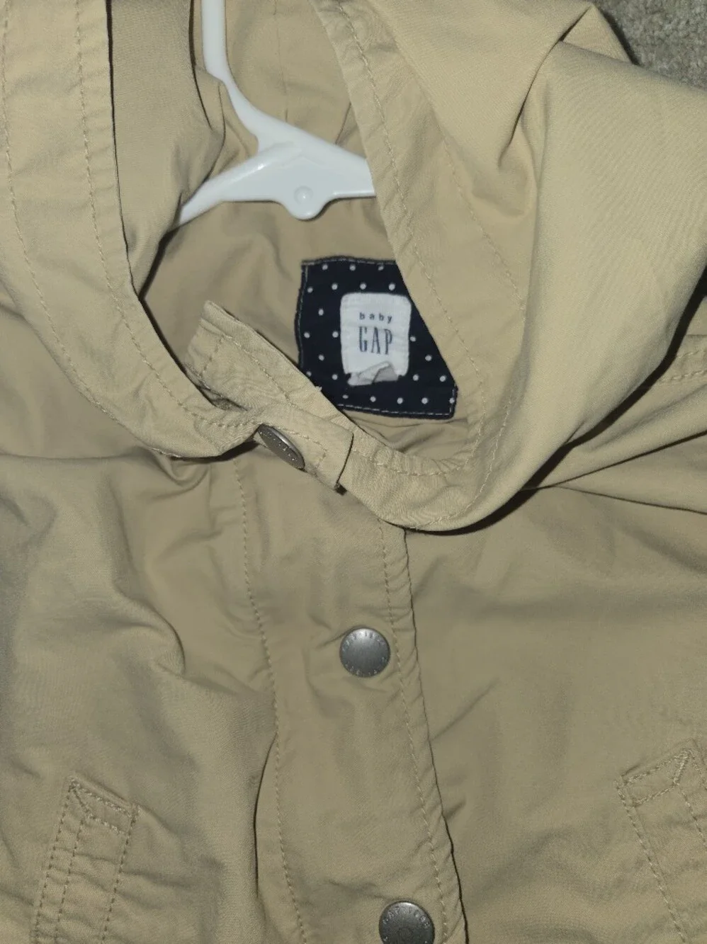 Vintage Baby Gap Hooded Windbreaker Jacket in Khaki